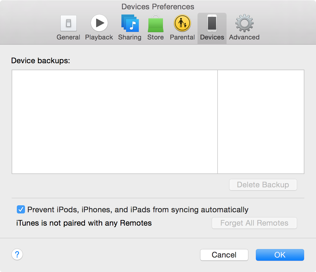 Prevent iPods, iPhones, and iPads from syncing automatically