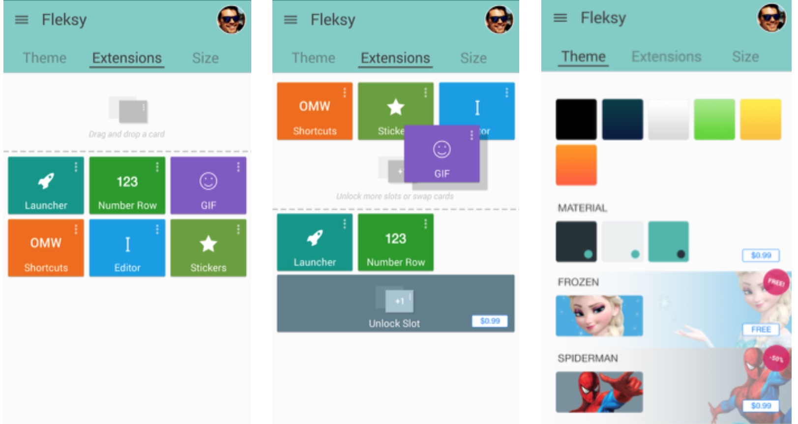 Fleksy 5.0 for iOS built-in store