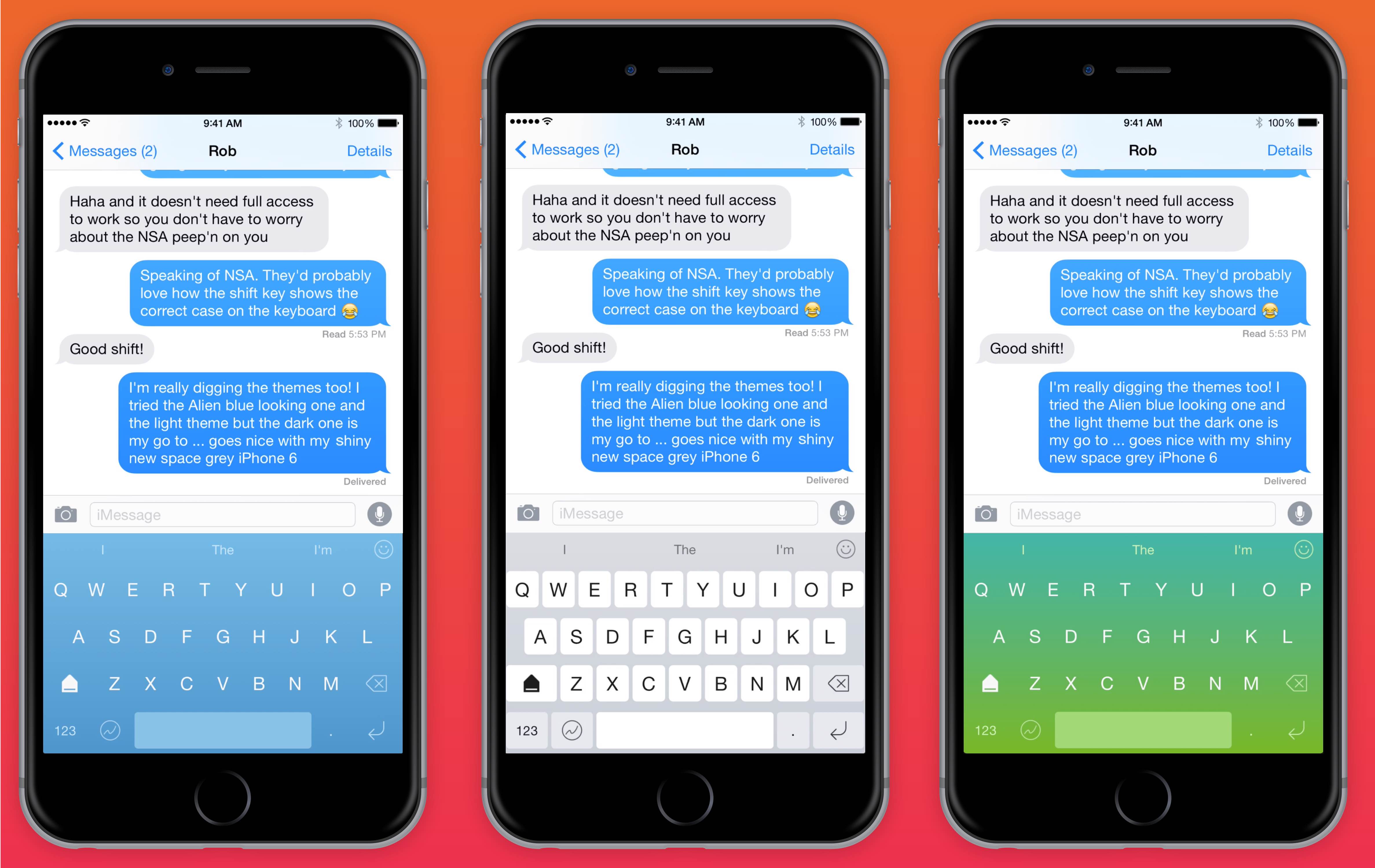 Next Keyboard 1.0 for iOS Themes iPhone screenshot