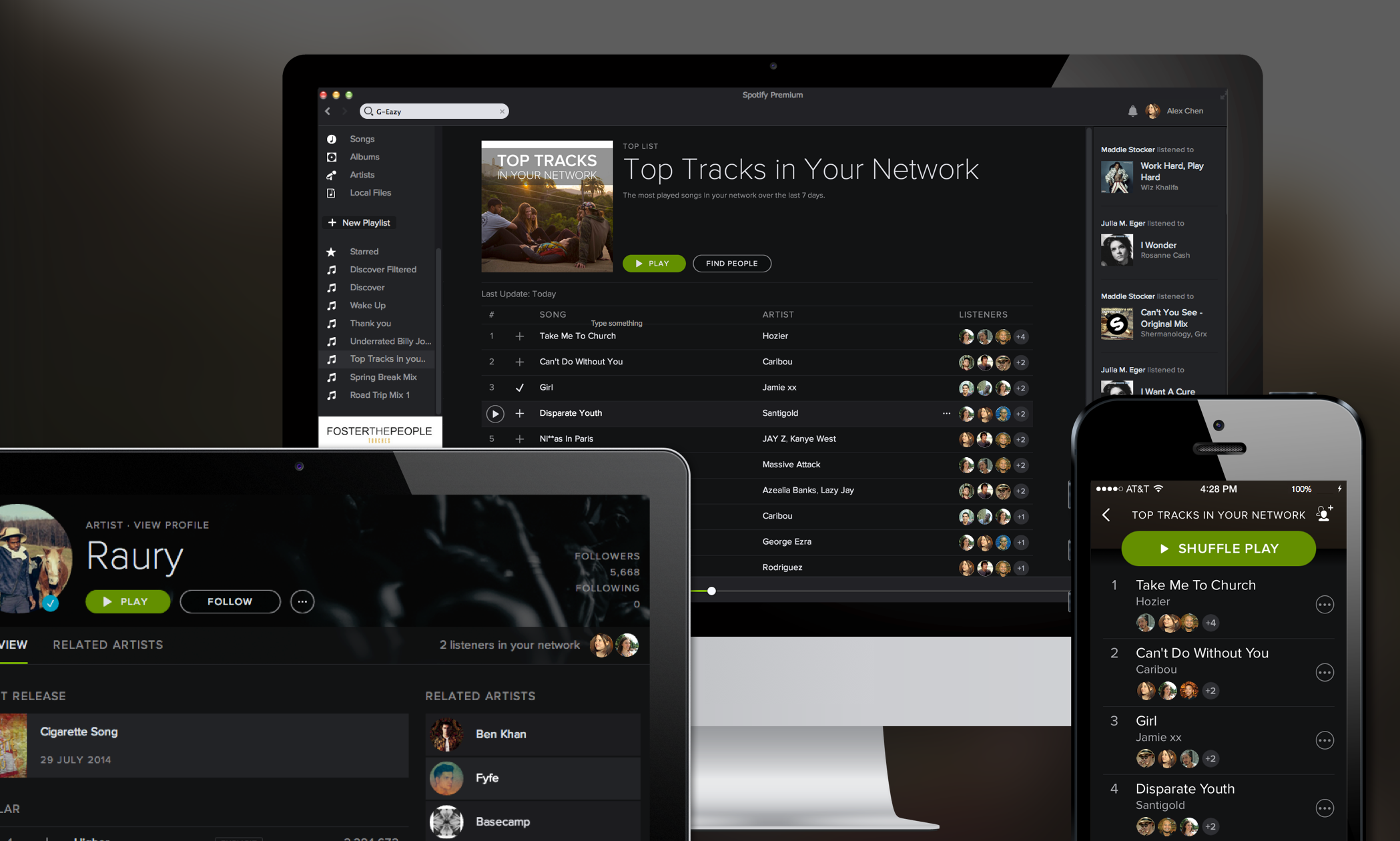 Spotify 2.2 for iOS (Top Tracks in Your Network teaser 001)