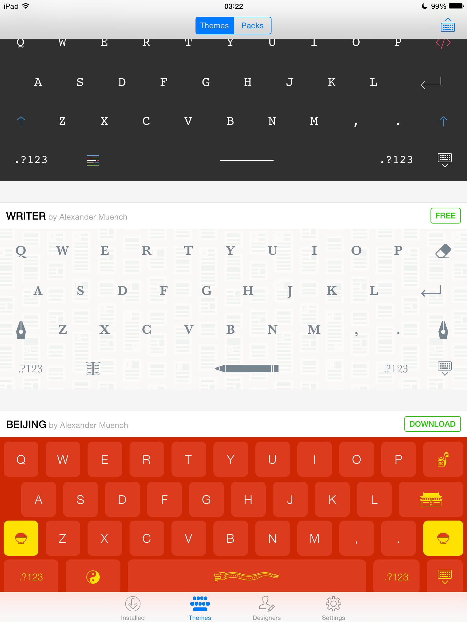 Themeboard 1.0 for iOS (keyboard showcases 003)
