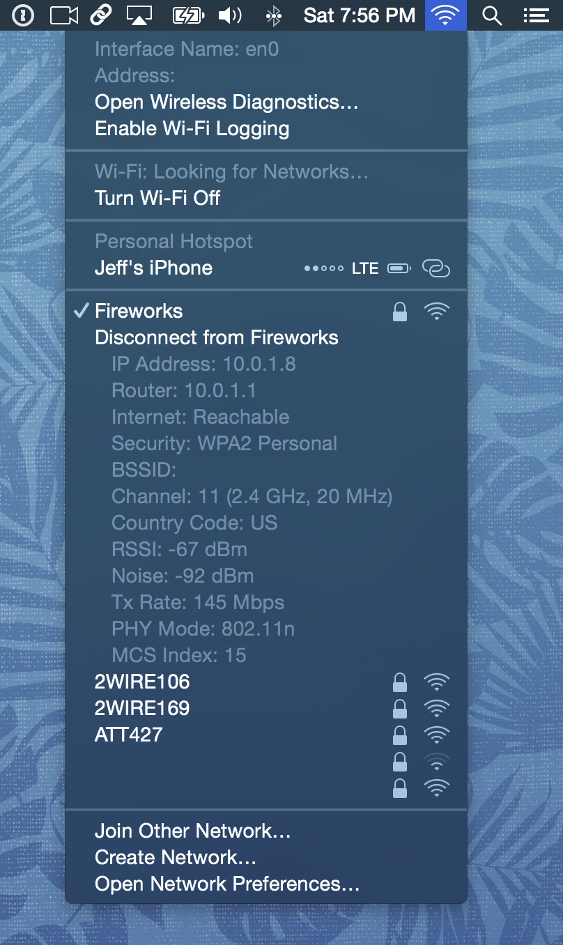 Mac Wifi Menu Bar Advanced Options