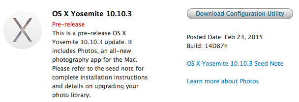 OS X Yosemite 10.10.3 Beta 2
