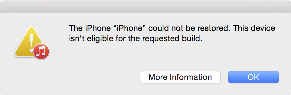 iOS 8.2 beta stopped signing