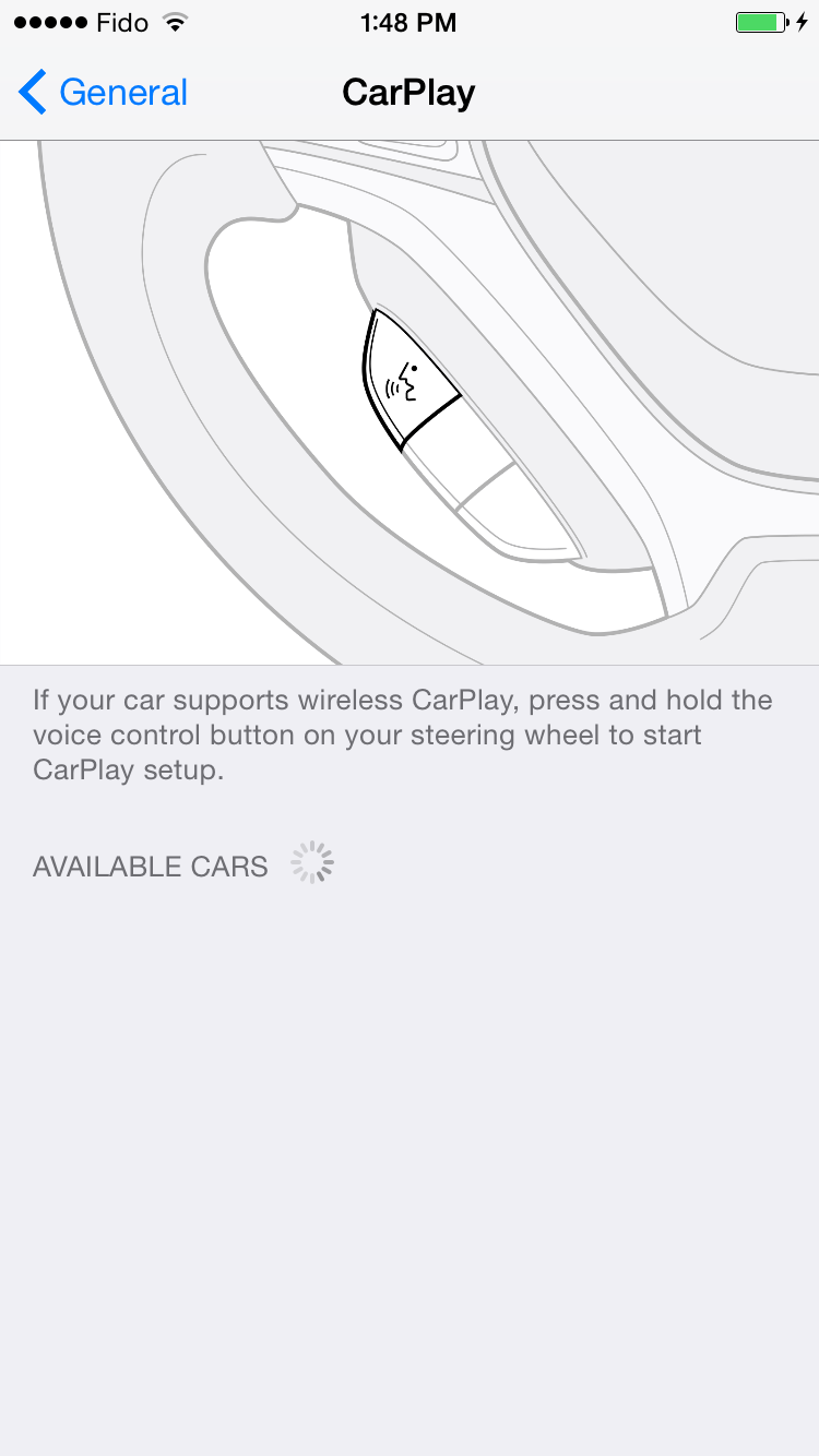 iOS 8.3 Beta 1 CarPlay setup