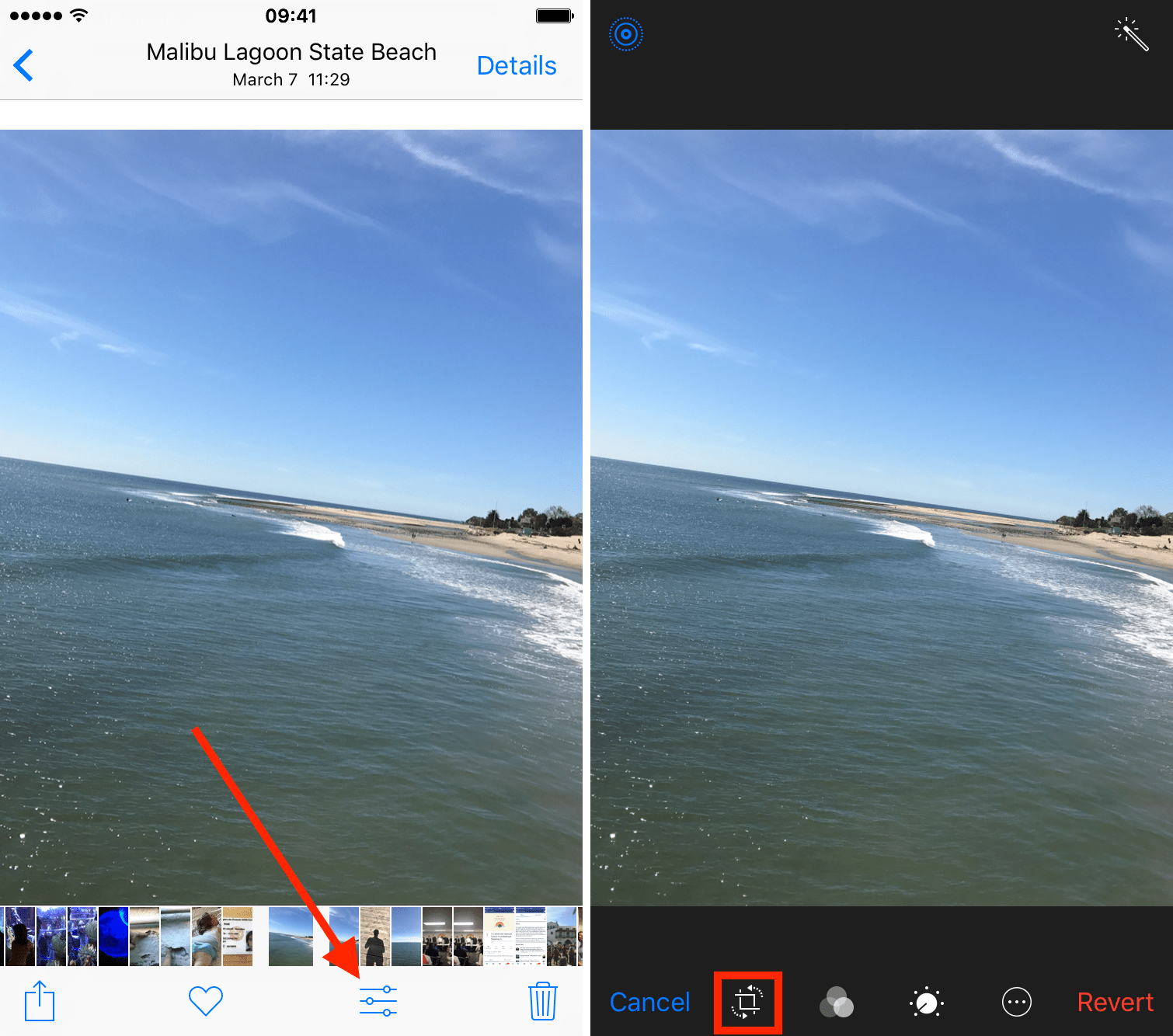 How to straighten a photo on iPhone