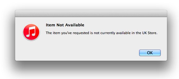 iTunes item not available
