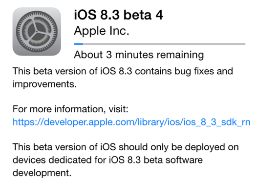 ios 8.3 beta 4