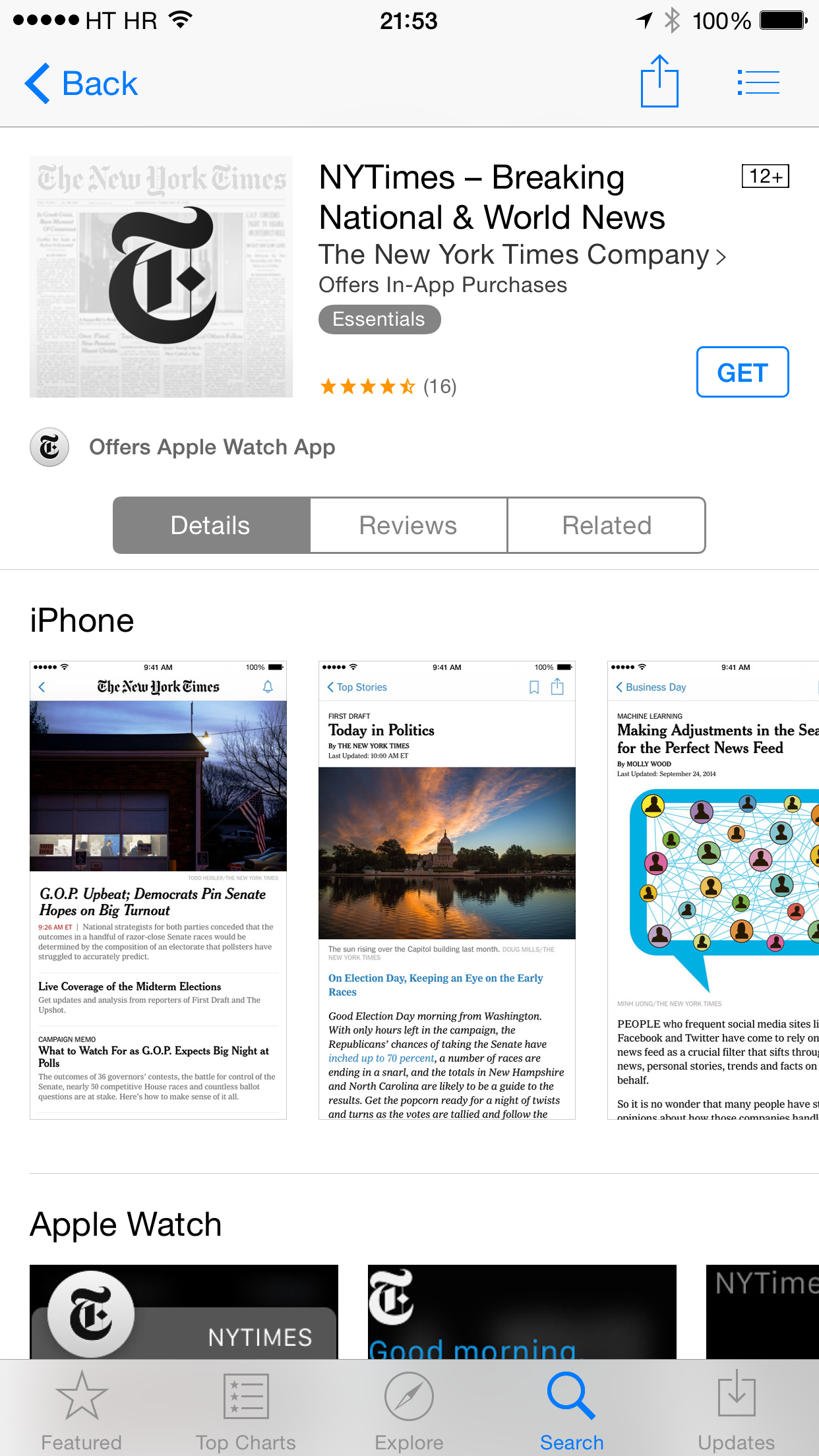 App Store Offers Apple Watch App iPhone screenshot 001