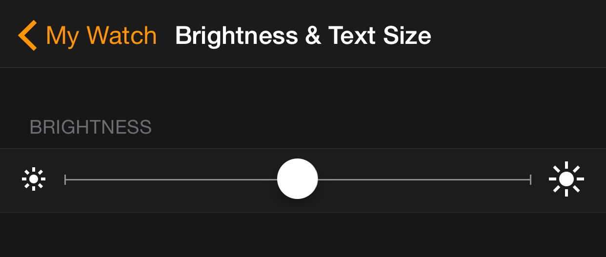 Brightness and Text Size Apple Watch App