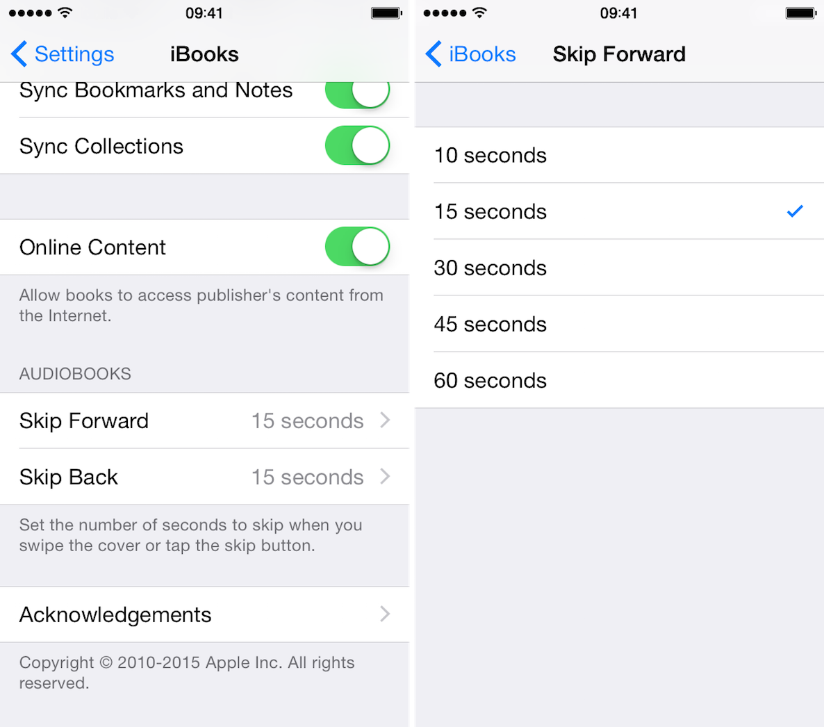 iBooks Preferences iOS 8.4