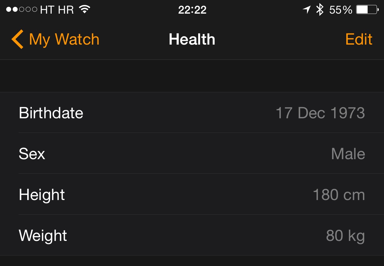 Apple Watch app Health user info iPhone screenshot 001