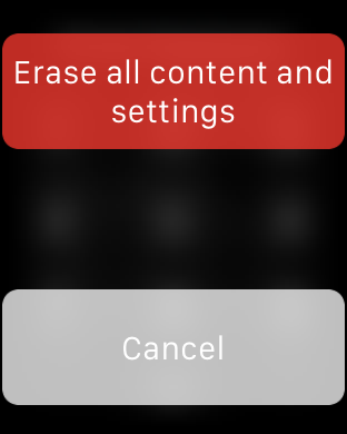 Erase all content and settings Apple Watch