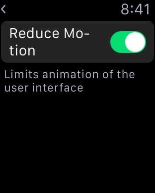 Reduce Motion Apple Watch Settings