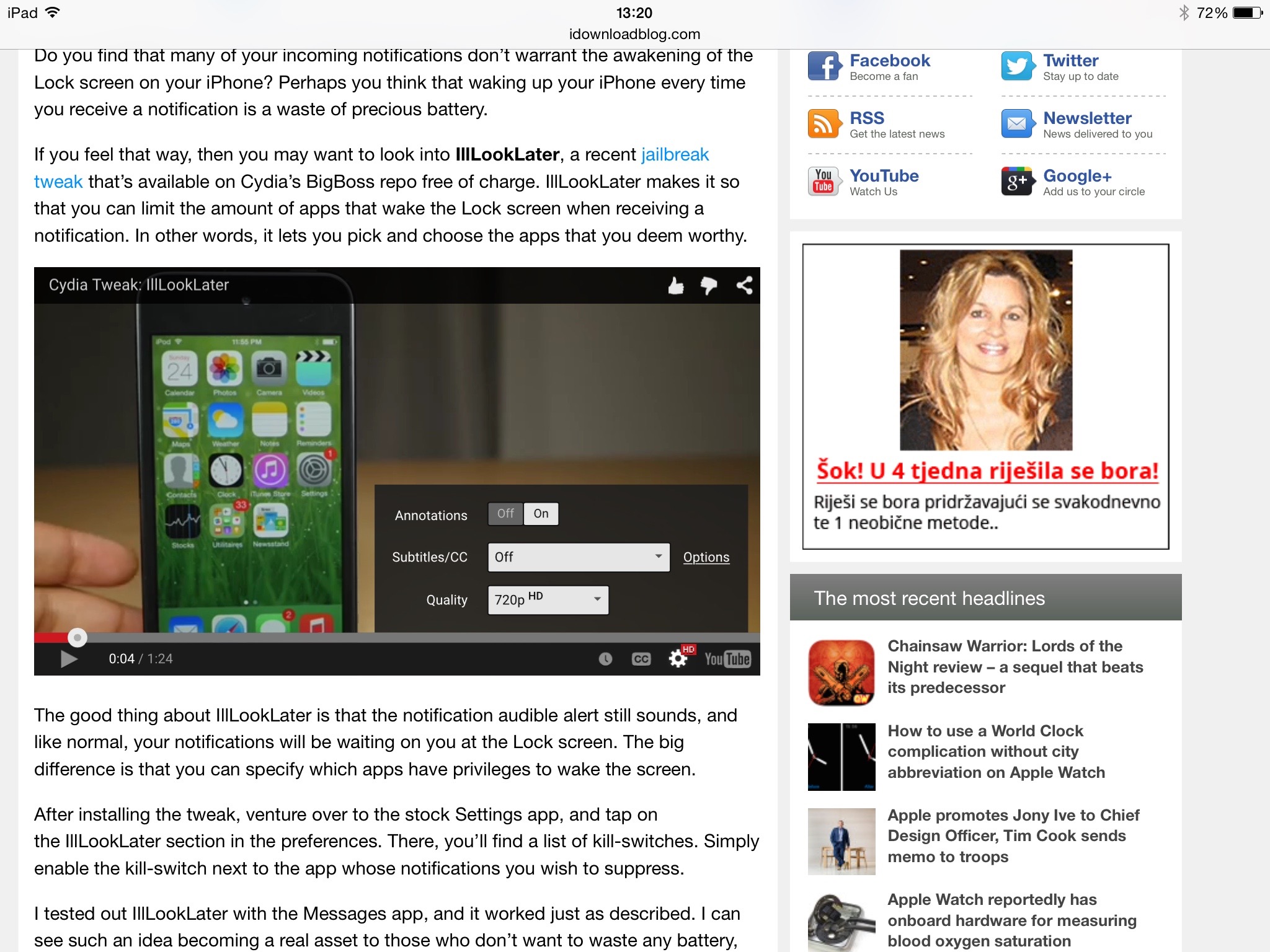 YouTube iOS player iPad screenshot 002