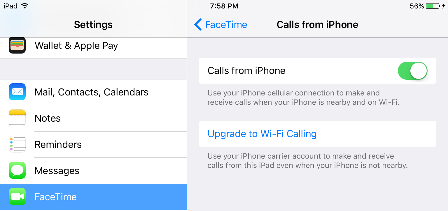 Calls from iPhone iPad