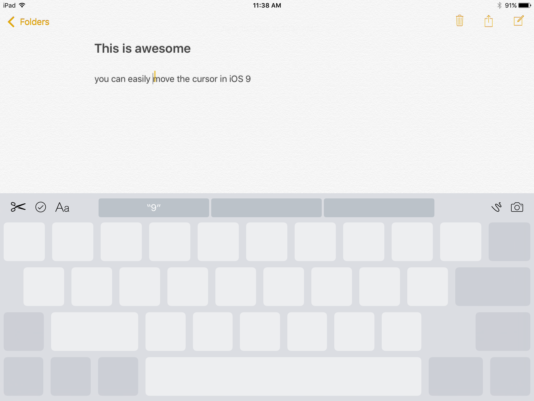 Easy text Selection iOS 9