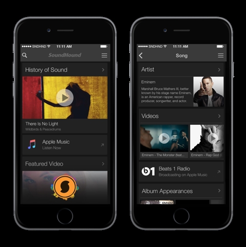SoundHound Apple Music iPhone screenshot 001