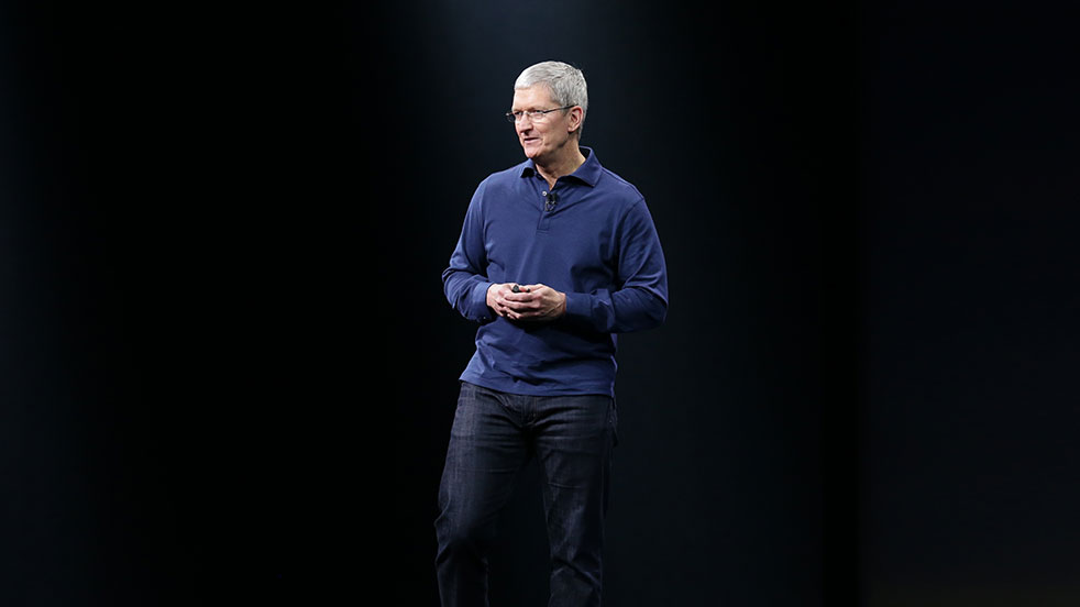 Tim Cook on stage