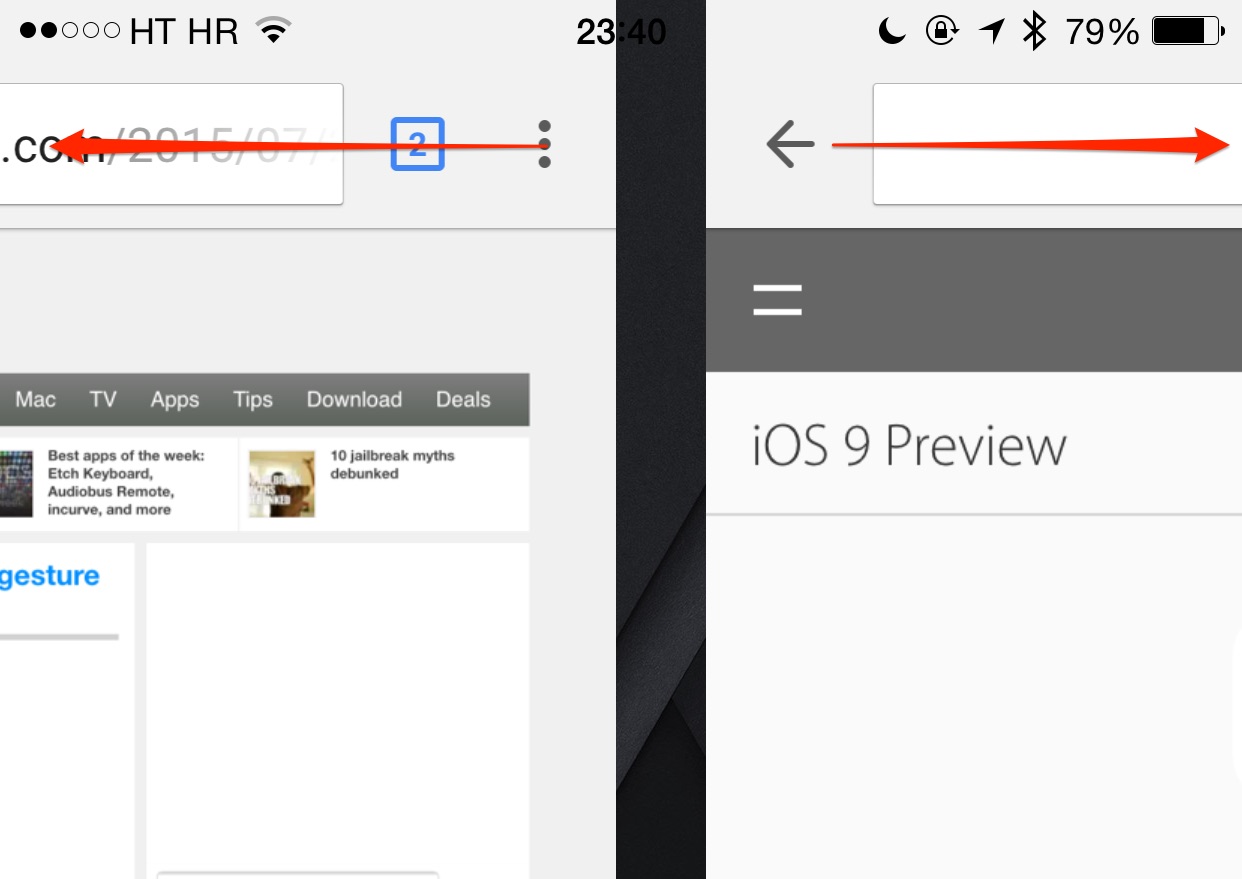 Chrome 44 for iOS tab switching iPhone screenshot 001