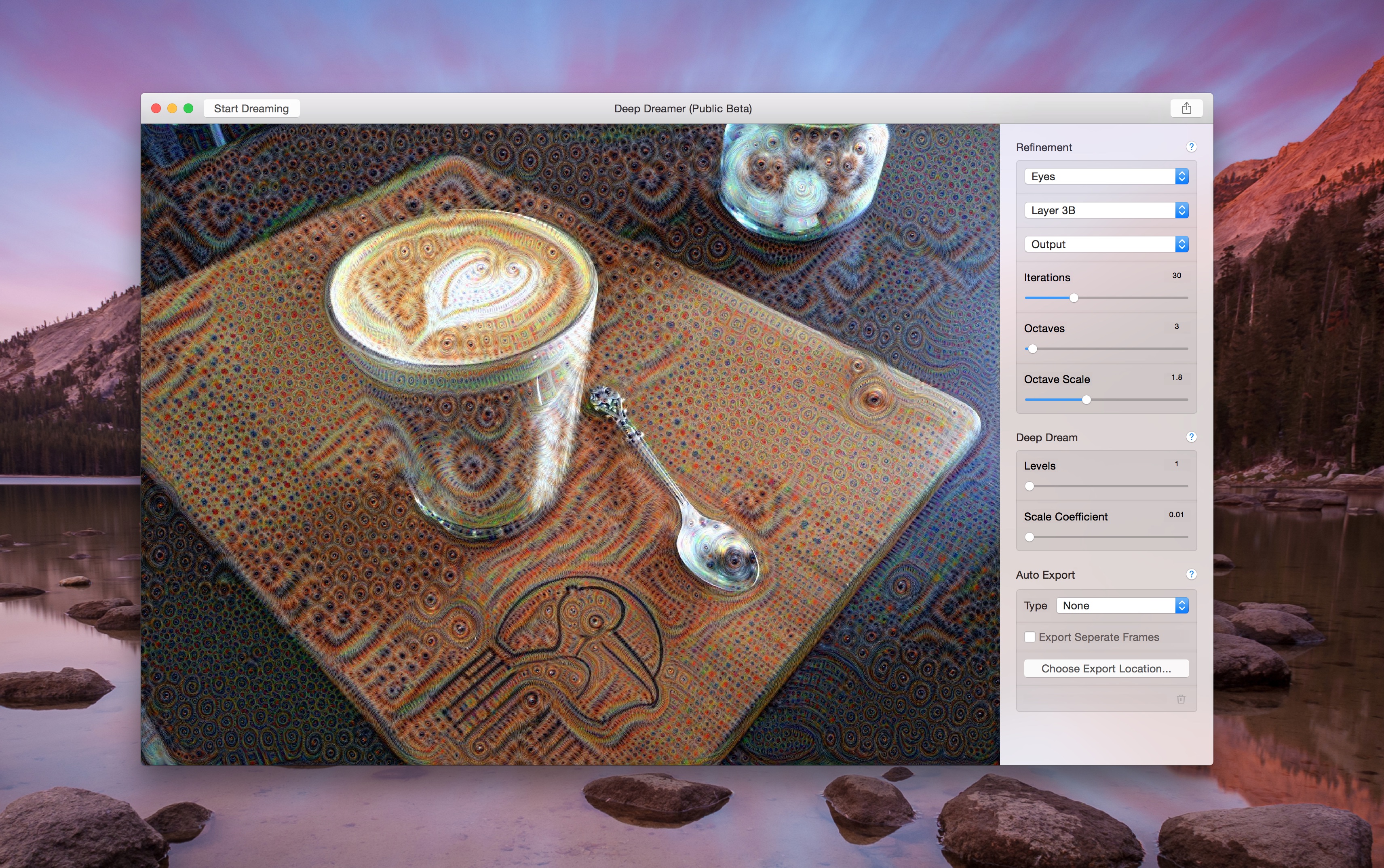 Deep Dreamer for OS X Mac screenshot 001