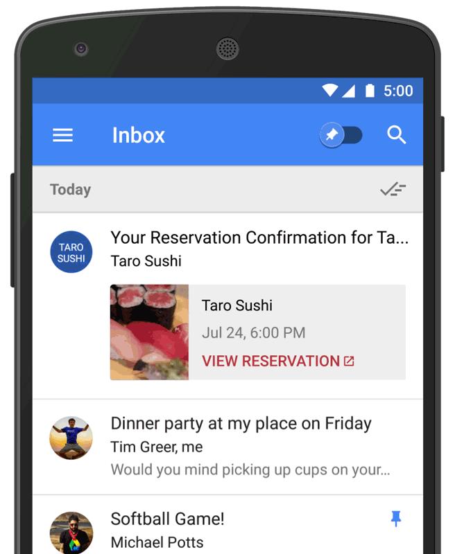 Inbox by Gmail enhanced snooze options