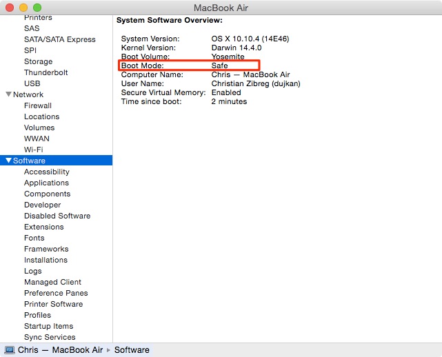 OS X Yosemite coffre-fort démarrage Mac capture d'écran 003