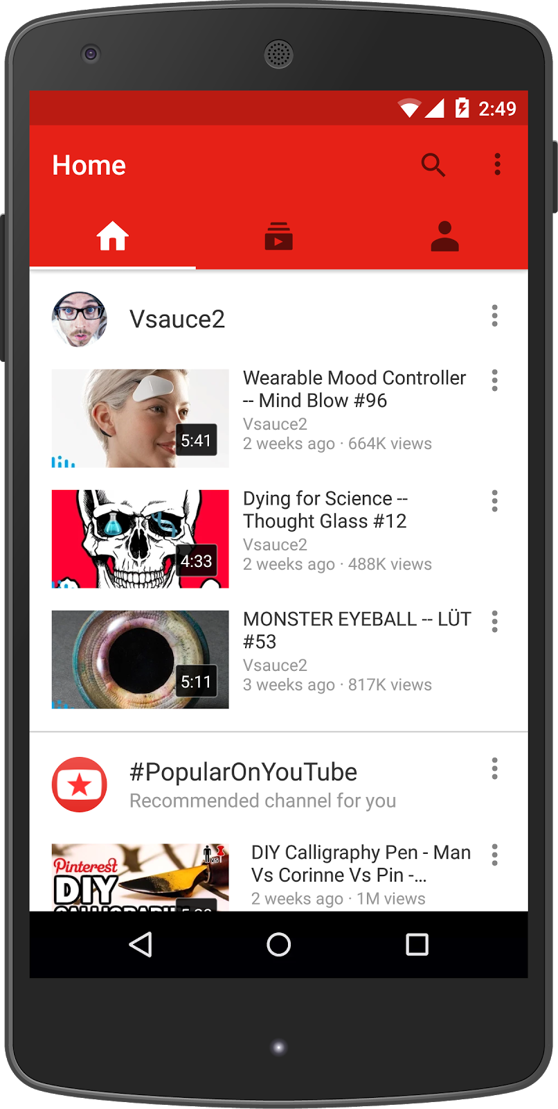YouTube redesign Home Android screenshot 001
