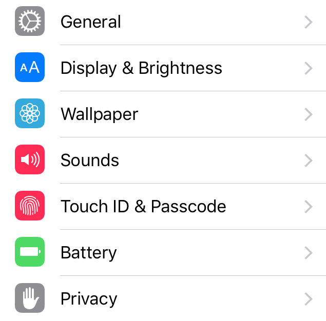 iOS 9 beta 4 Battery icon in Settings