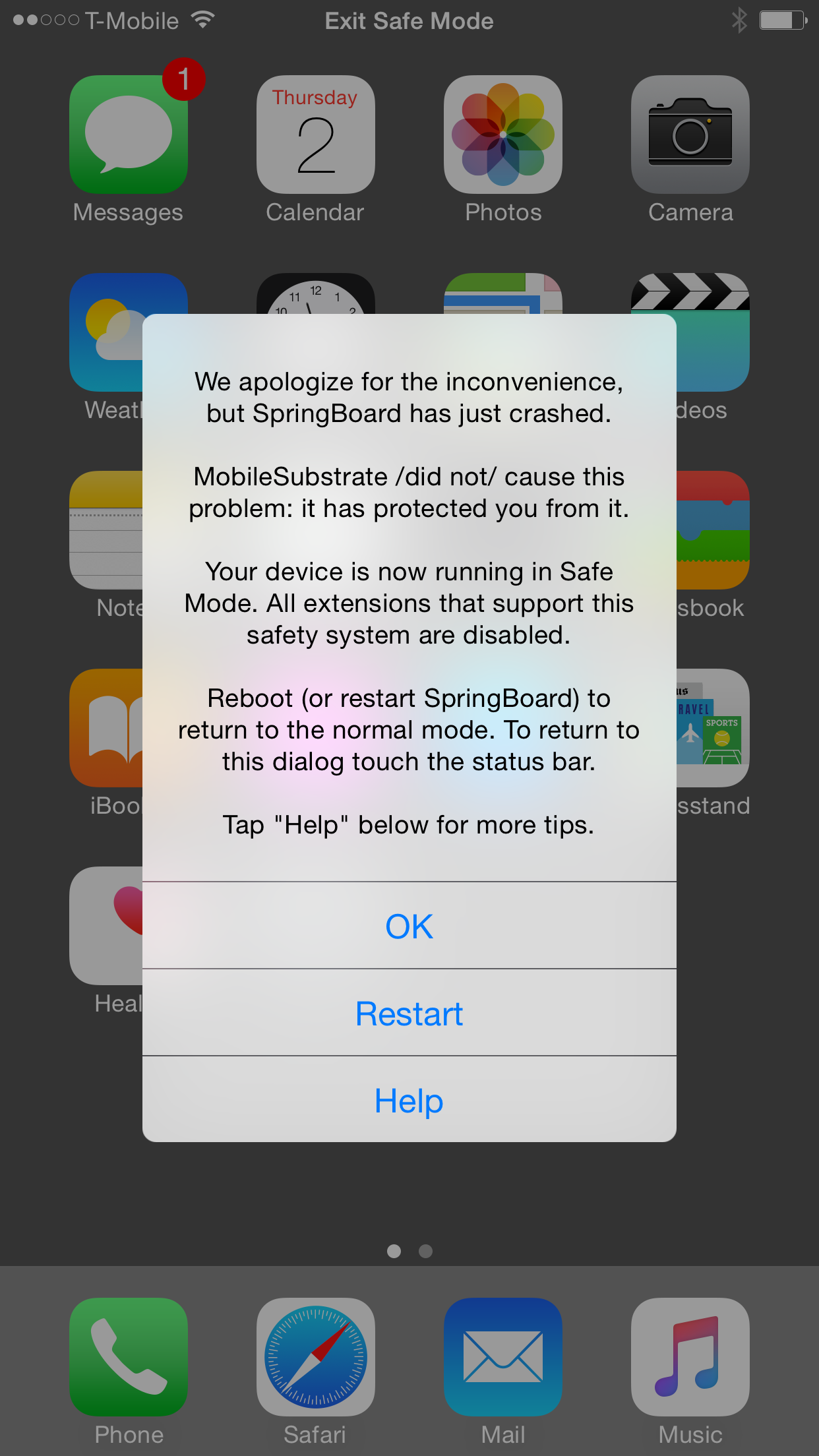 iPhone Safe Mode iOS 8.4