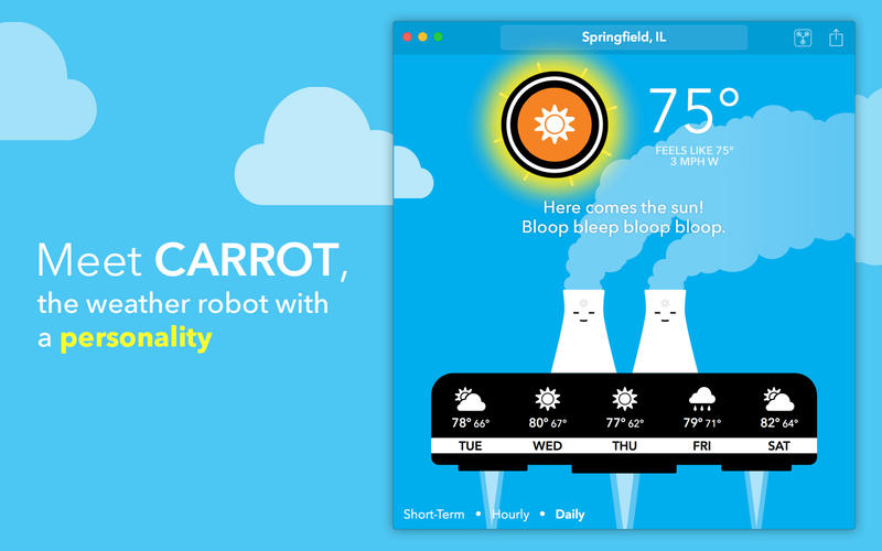 CARROT Weather 1.0 for OS X Mac screenshot 001