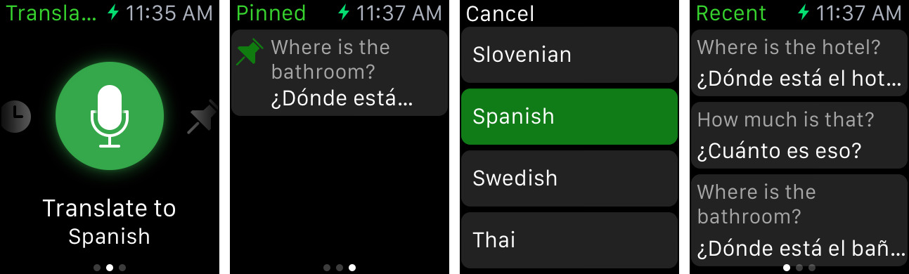 Microsoft Translator 1.0 for iOS Apple Watch screenshot 001