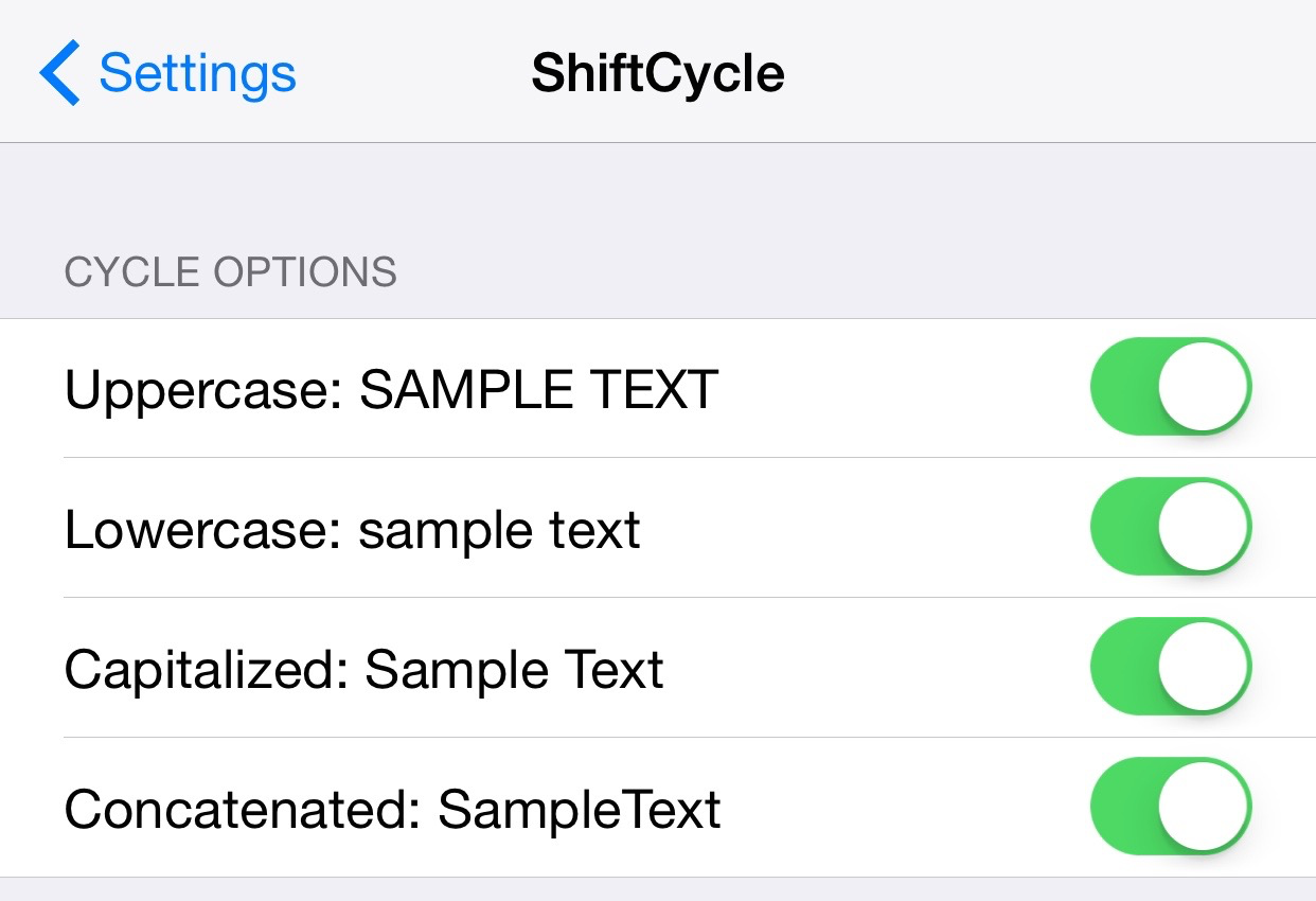 ShiftCycle Preferences