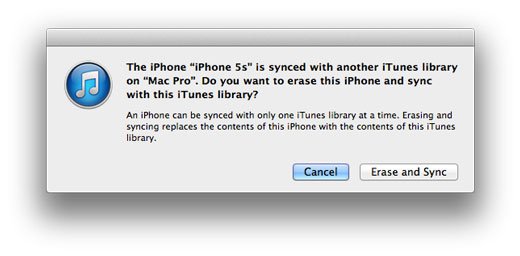 iTunes erase and sync prompt Mac screenshot 001