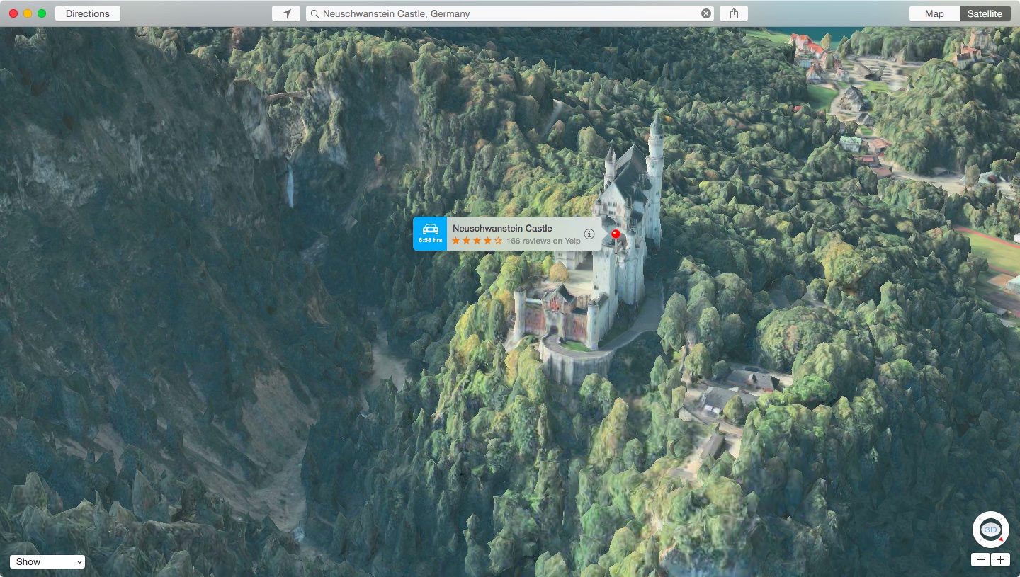 Apple Maps Flyover Neuschwanstein Castle Germany Mac screenshot 002