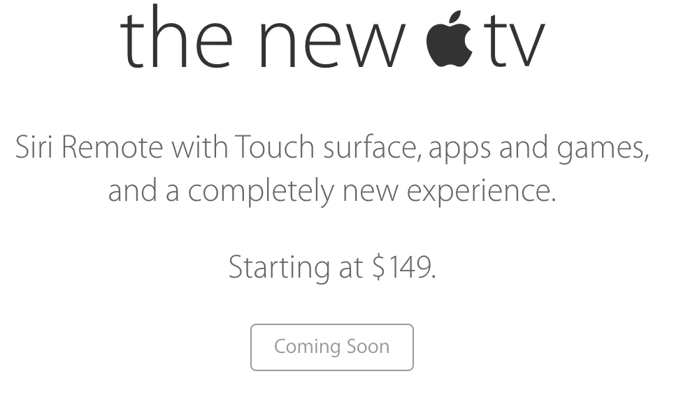 Apple TV Starting at $149.99