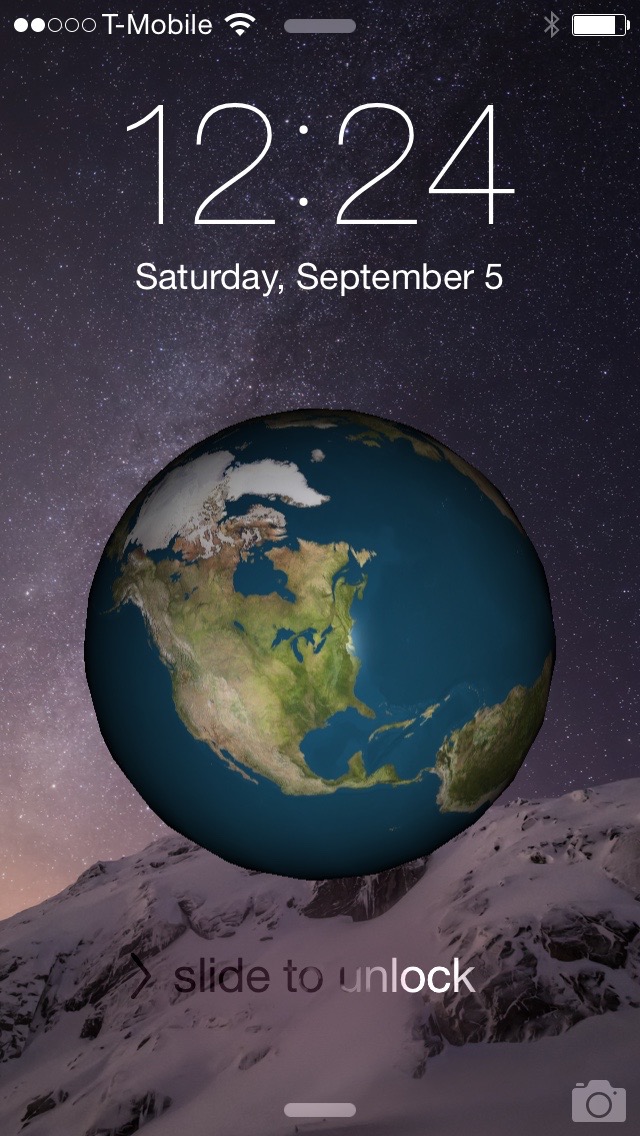 rotating globe on your iPhone's Lock screen