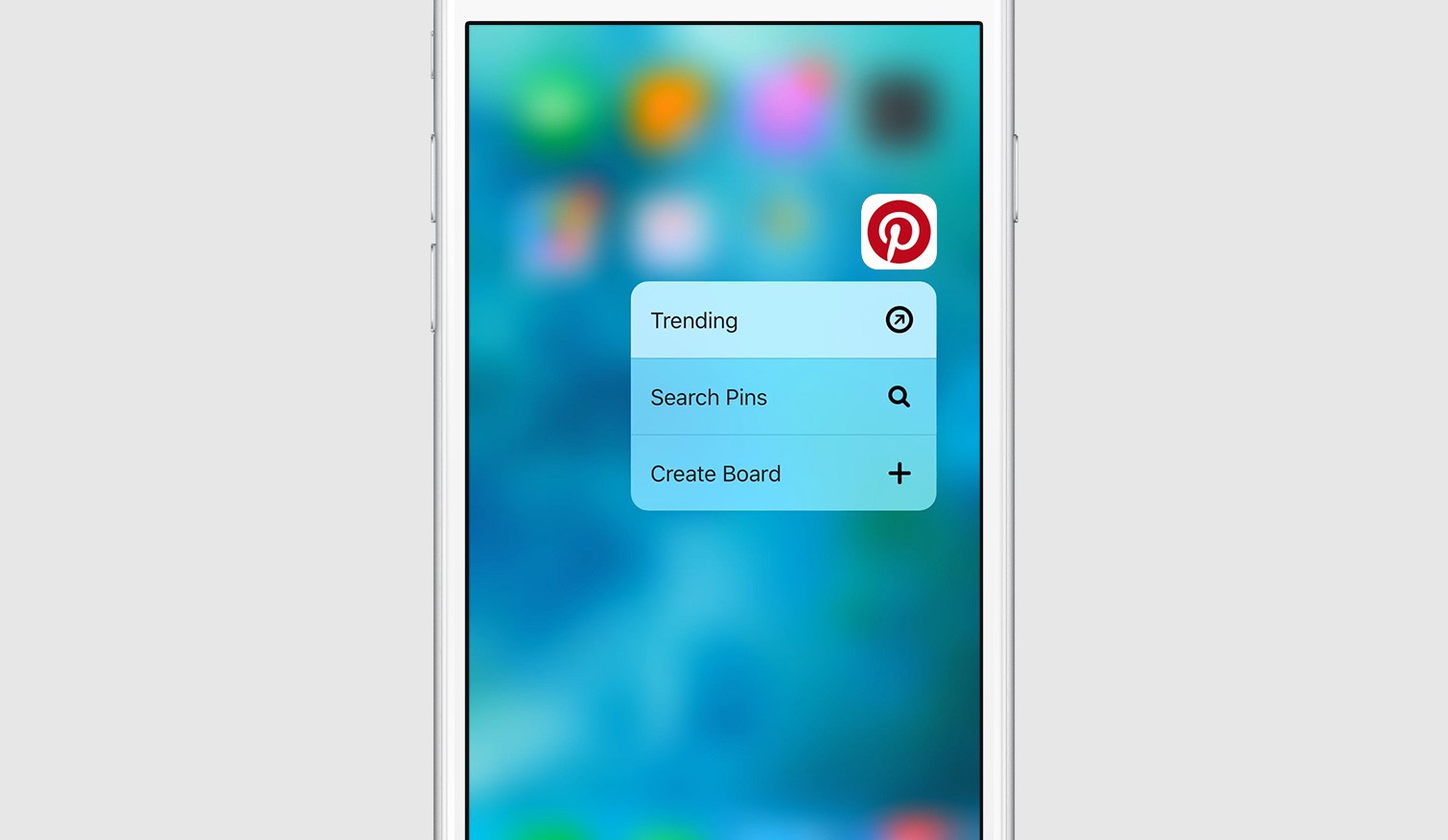 Pinterest for iOS 3D Actions