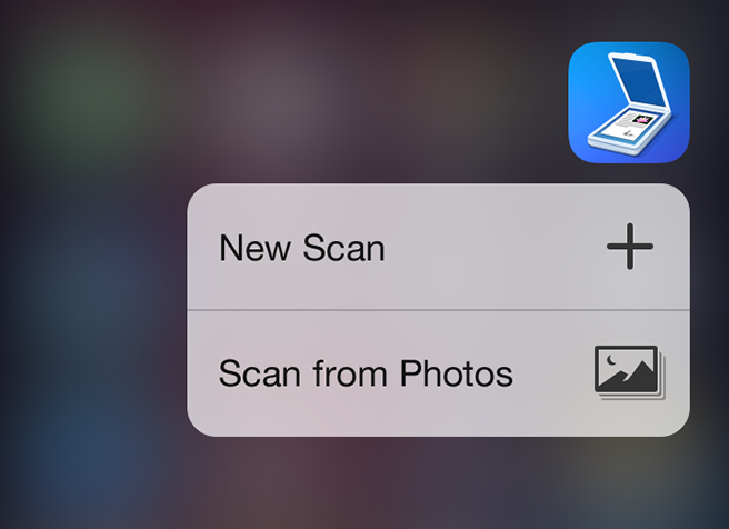 Scanner Pro for iOS 3D Actions