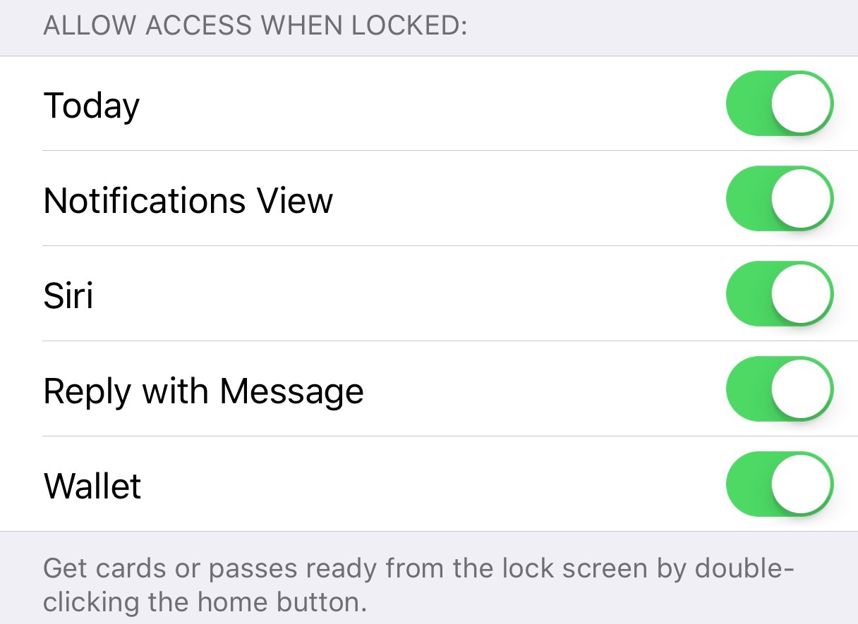 iOS 9 Passcode settings iPhone screenshot 001