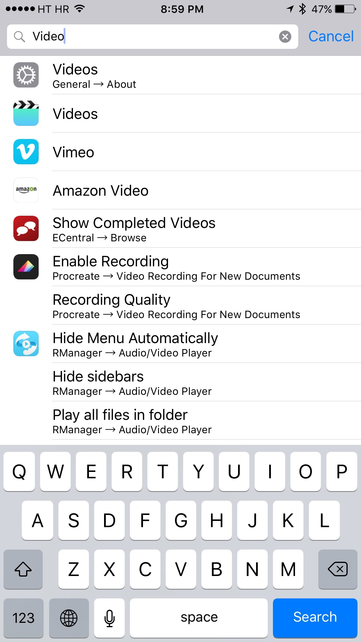 How to locate a specific setting on iPhone or iPad