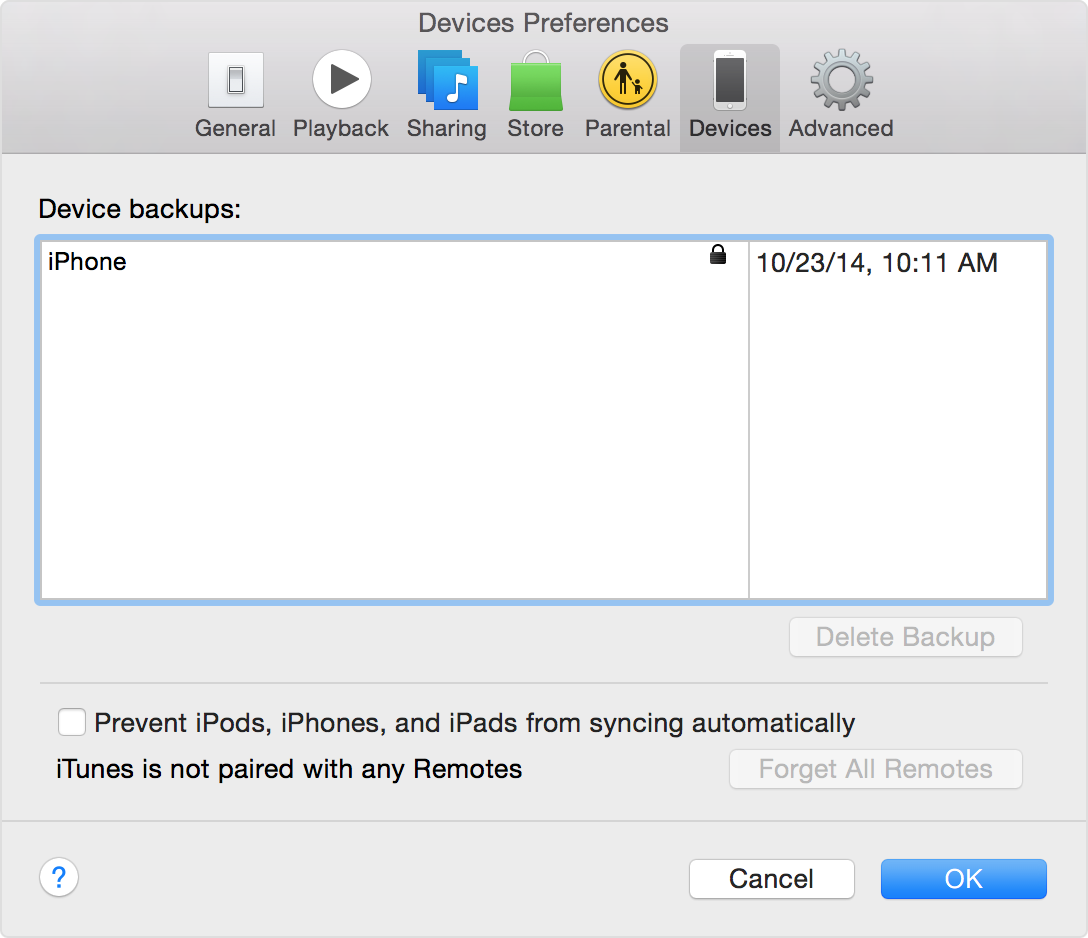 iTunes for Mac encrypt backup Mac screenshot 003