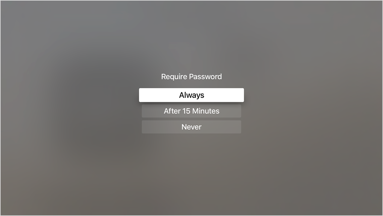 Apple TV fourth generation password settings screenshot 002