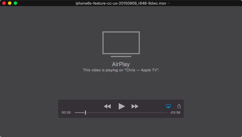 El Capitan AirPlay video in Quicktime Player Mac screenshot 004