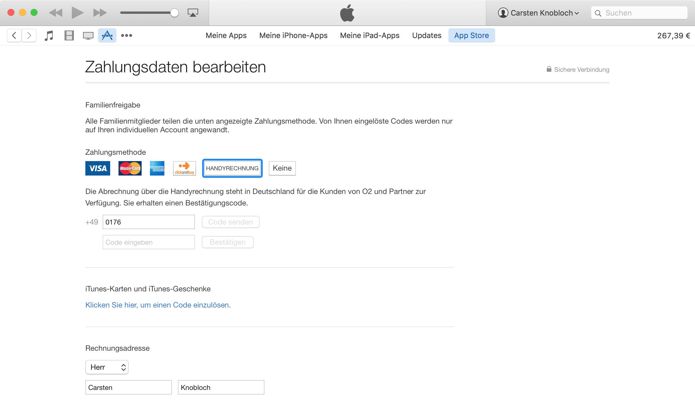 iTunes carrier billing Germany