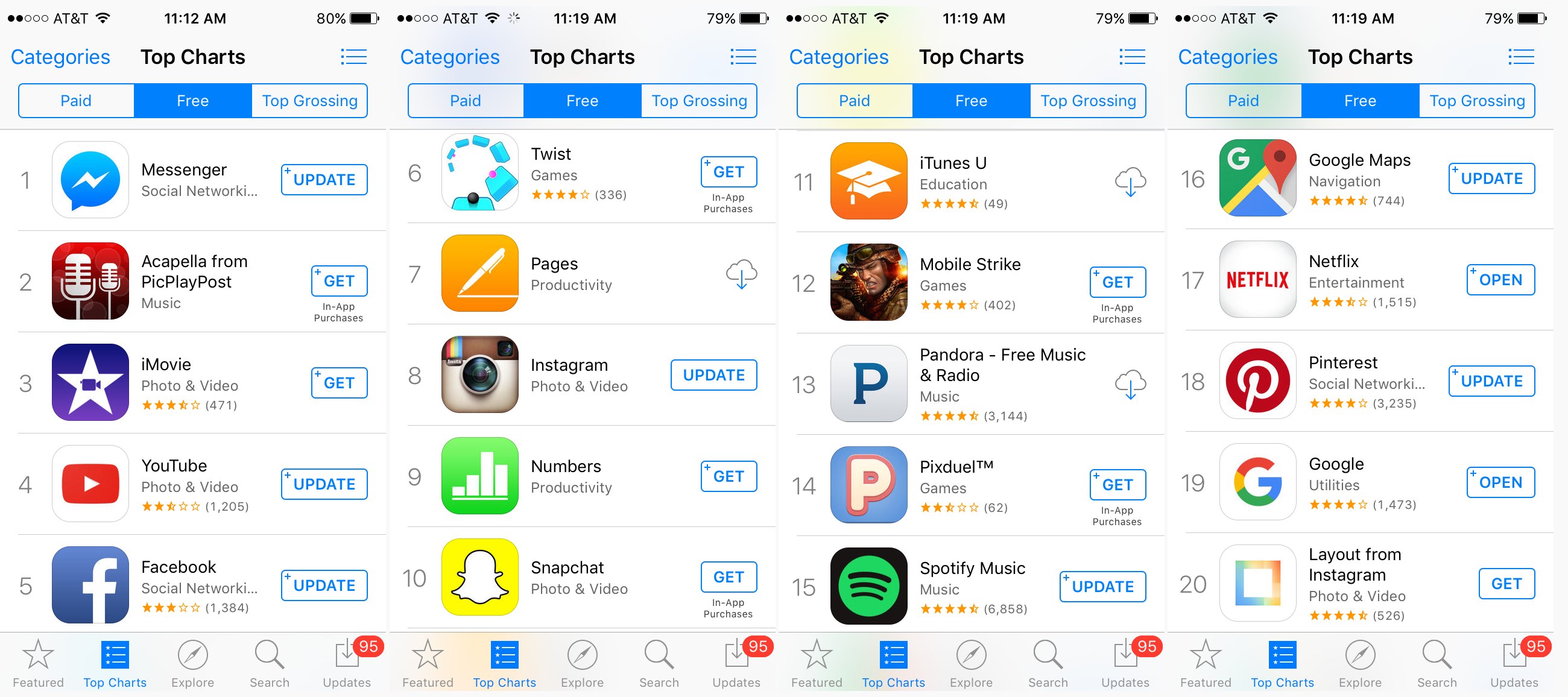 App Store Top Free charts iPhone 5s TechCrunch screenshot 001