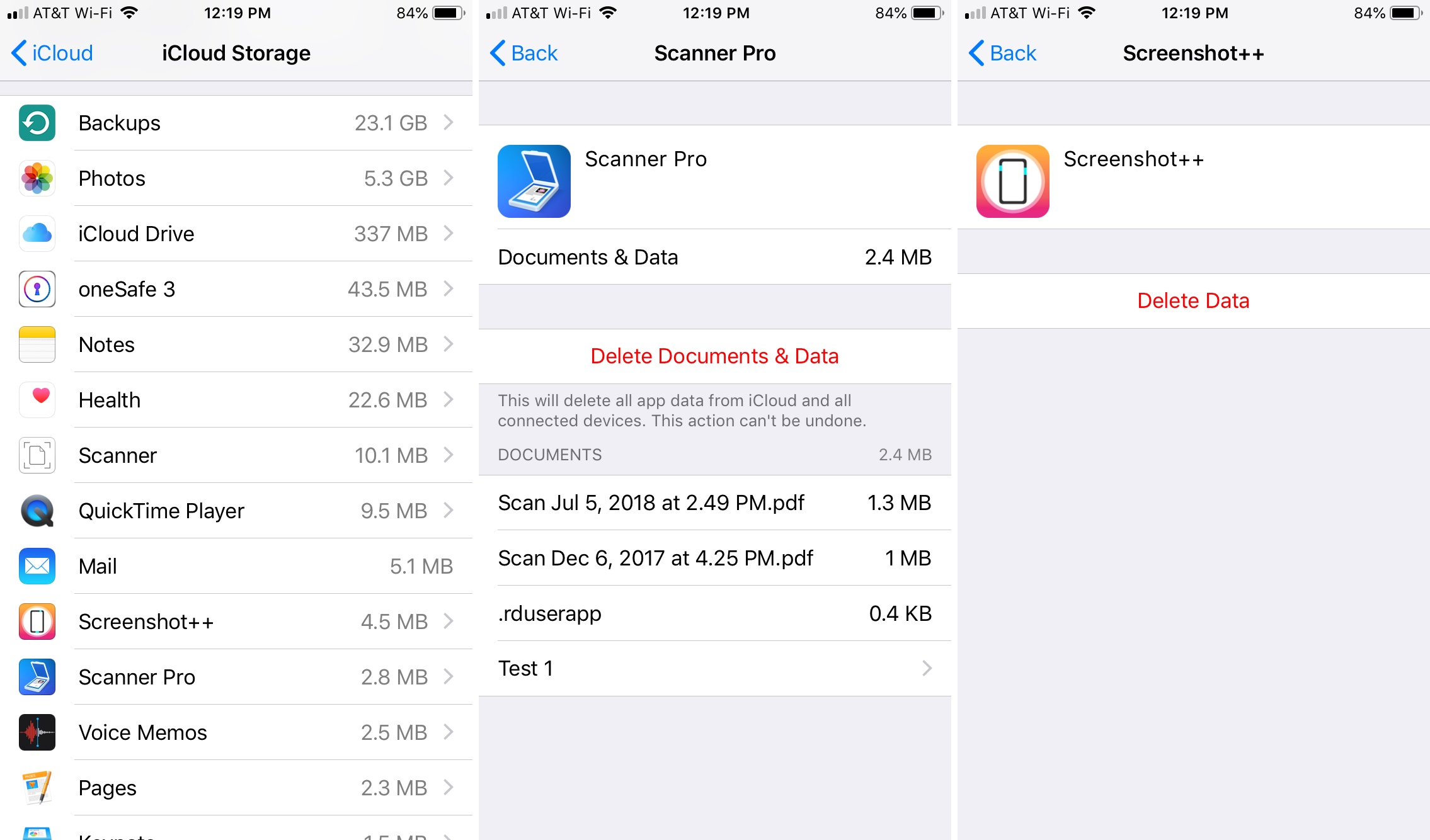 Delete Documents And Data iCloud iPhone