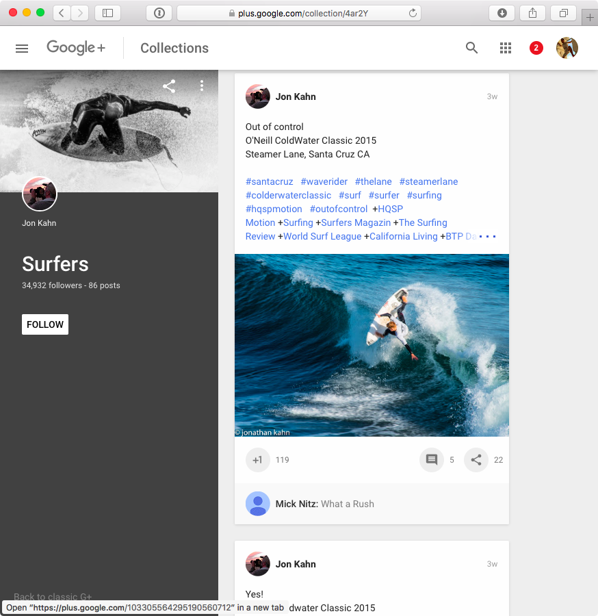 Google Plus redesign web screenshot 001