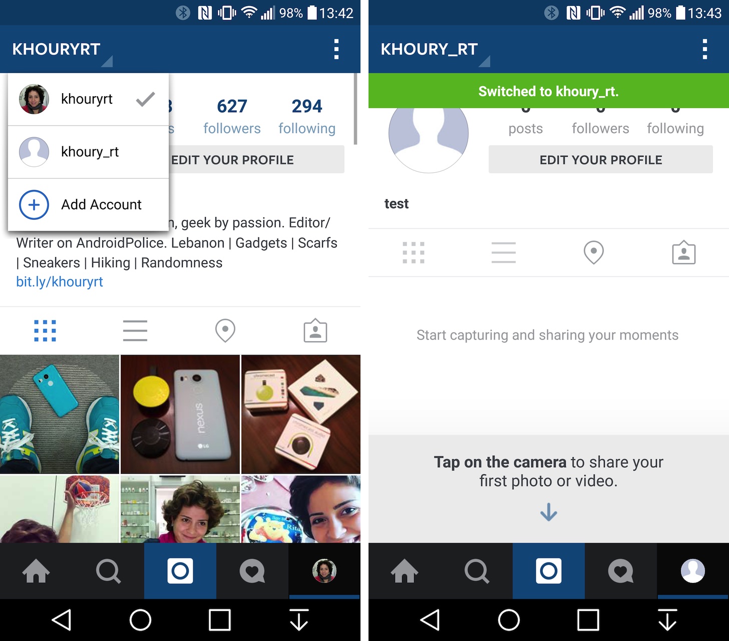 Instagram multiple accounts AndroidPolice screenshot 002
