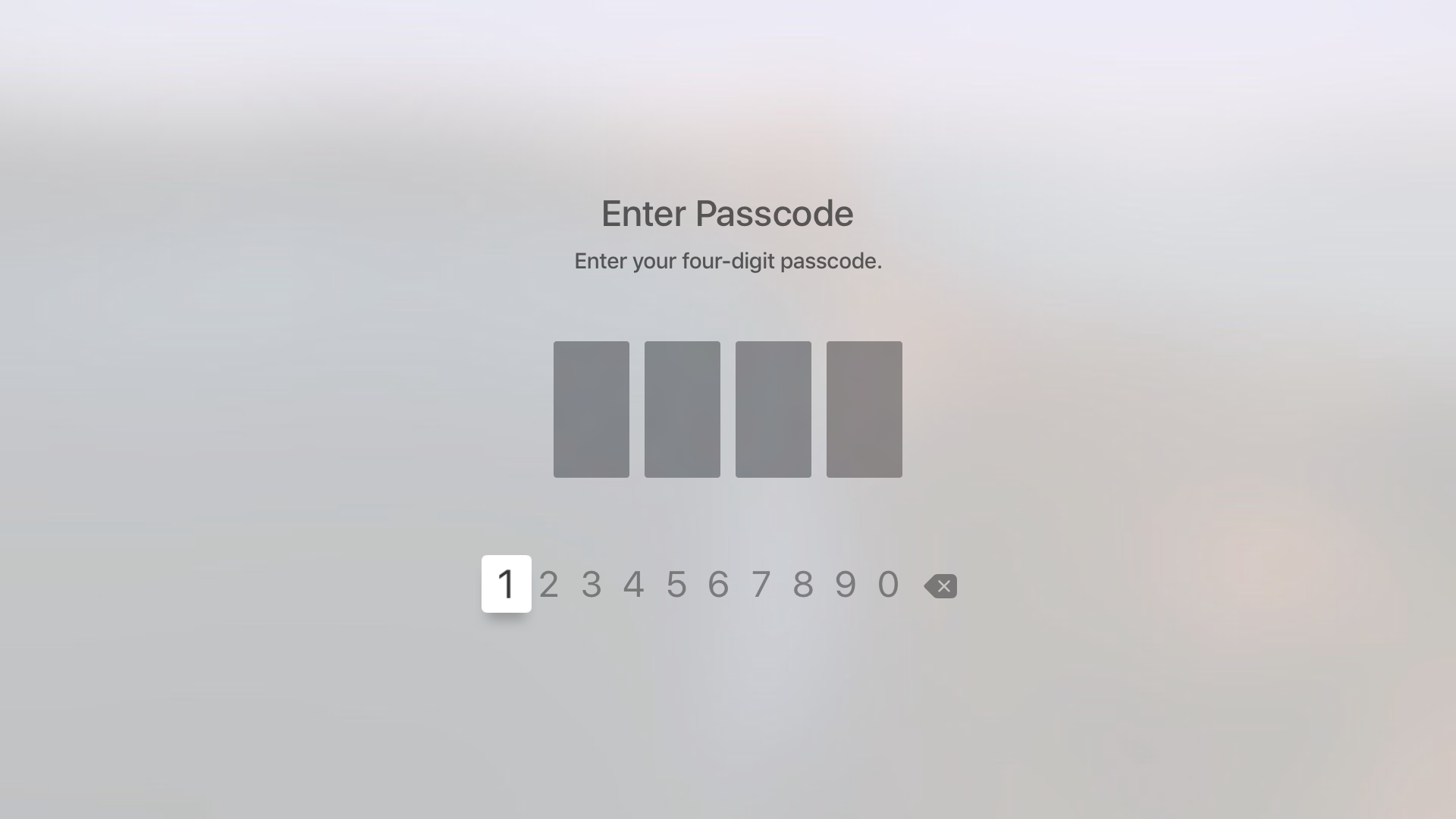 Passcode Apple TV Purchases